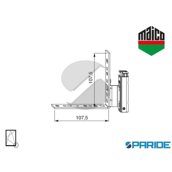 ANGOLO CERNIERA DT130 12/20-13 DESTRO 232969 MAICO...