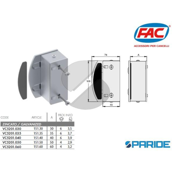 BATTENTE PORTA-INCONTRO 60 MM VC5201060 FAC ELETRO...