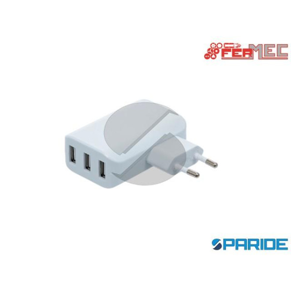 CARICABATTERIE USB UNIVERSALE A 3 PORTE FERMEC