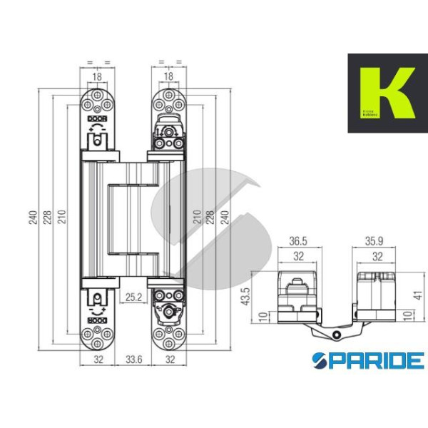 CERNIERA A SCOMPARSA KROSS8 K2816 DXSX CROMO SATINATO KRONA KOBLENZ