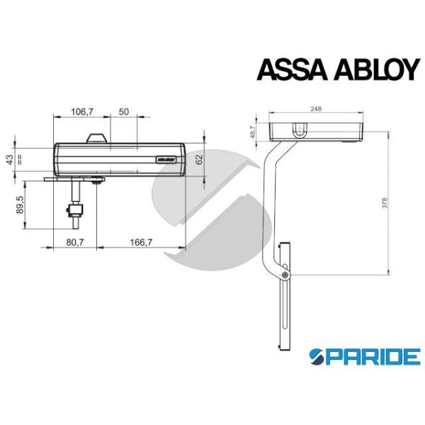 CHIUDICANCELLO PEDONALE DC650G ASSA ABLOY NERO RAL 9004