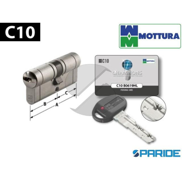 CILINDRO DOPPIO L 100 C10 MOTTURA B=30 C=70 NICHEL...