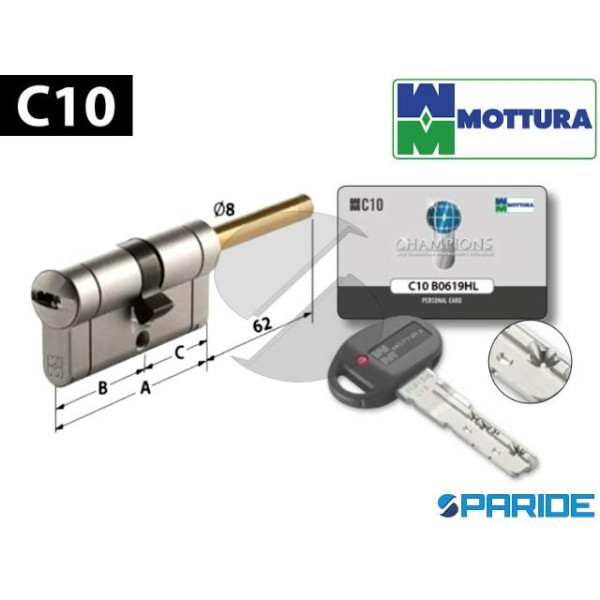 CILINDRO PER POMOLO L 120 C10 MOTTURA B=90 C=30 NICHELATO