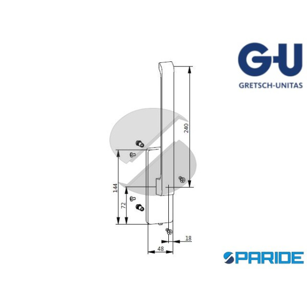 CONFEZIONE MANIGLIA DIRIGENT K-12920-00-R-5 DX TESTA DI MORO PER SCORREVOLE PARALLELO GU