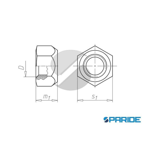 DADO AUTOGRIPPANTE INOX A2 M8 DIN 980 UNI 7042