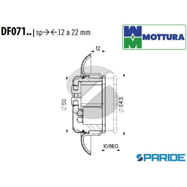 DEFENDER REGOLABILE DF071 MOTTURA BRONZO DF071A0NBR SP 12-22 M6