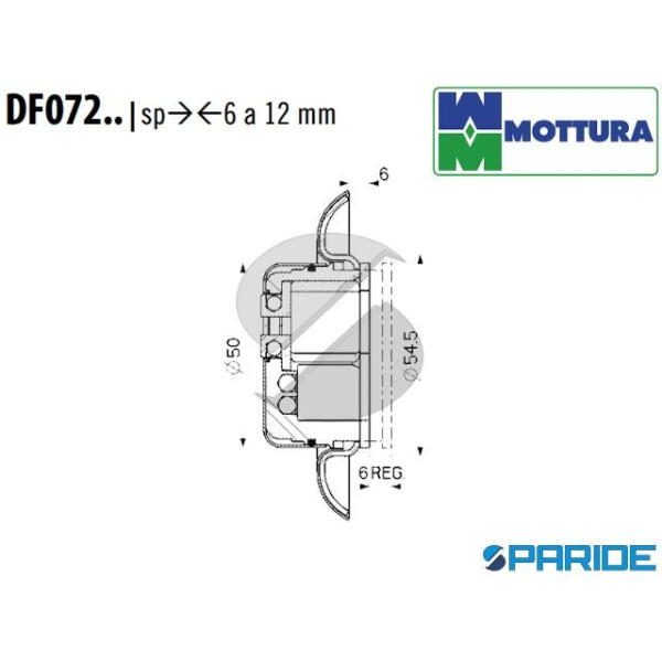 DEFENDER REGOLABILE DF072 MOTTURA CROMO SATINATO DF072BDMCS SP 6-12 M6