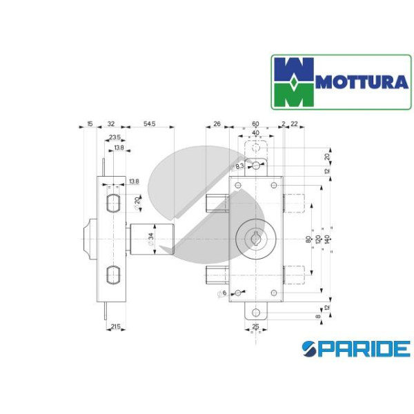 DEVIATORE FERROGLIETTO 34327V000X MOTTURA CON QUADRO MANIGLIA