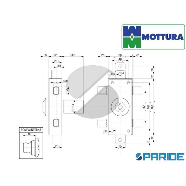 DEVIATORE FERROGLIETTO L 50 34322N500XE MOTTURA CON DOPPIA POMPA