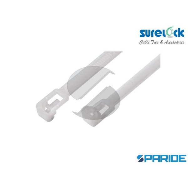 FASCETTA DI CABLAGGIO 7X250 MM BIANCA RILASCIABILE SURELOCK CF 100 PZ