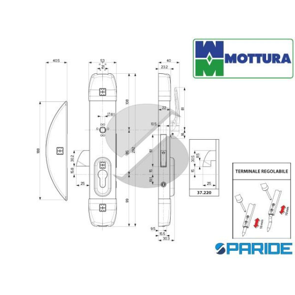 FERROGLIERA CHIUSURA SECONDA ANTA 37500N0000 MOTTURA