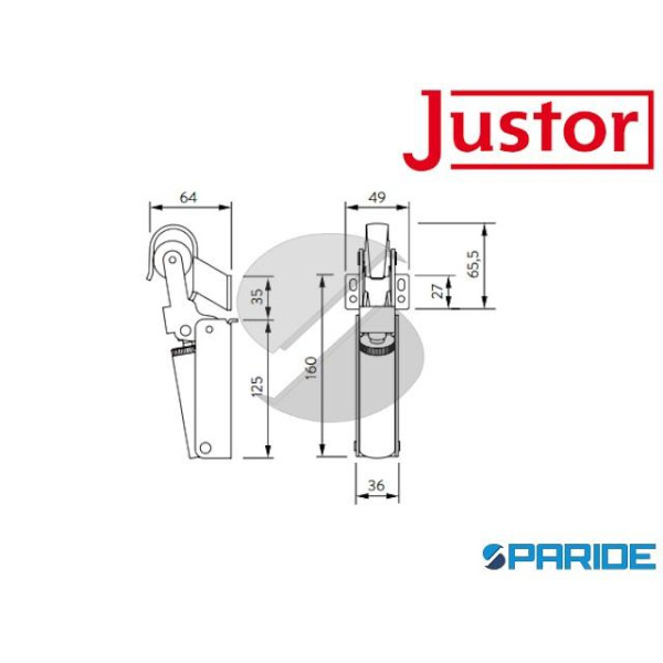 FRENO PER PORTE FR 3 G JUSTOR REGOLABILE ARGENTO