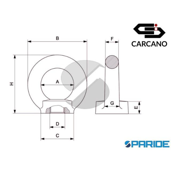 GOLFARE FEMMINA ZINCATO 12 MM DI SOLLEVAMENTO