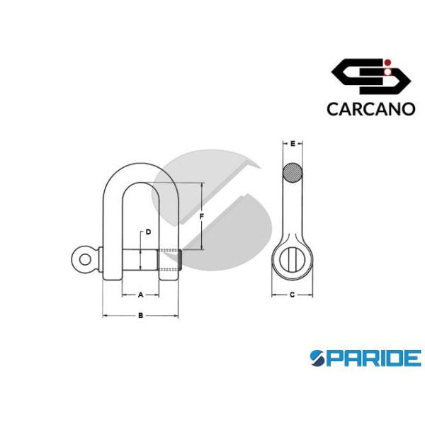 GRILLO DIRITTO INOX AISI 316 14 MM DI SOLLEVAMENTO