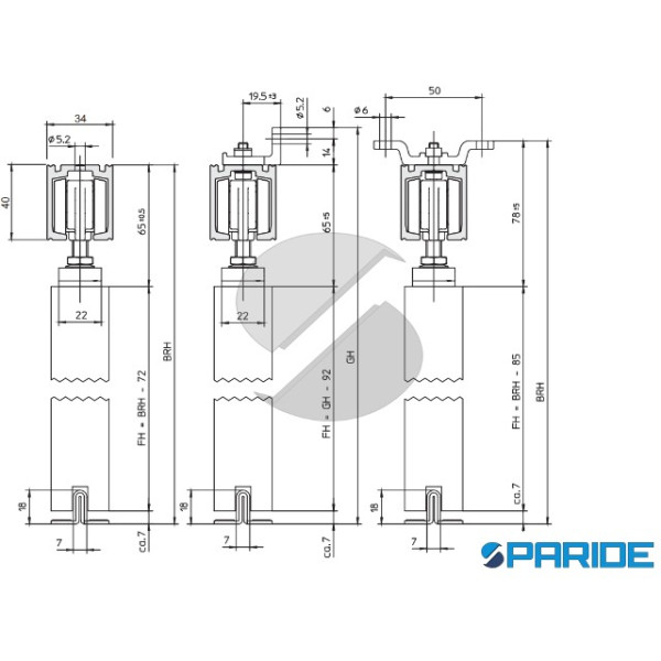 GUARNITURA PERLAN 140 GEZE 205 CM 91-110 CM CON STAFFE E ACCESSORI 119338