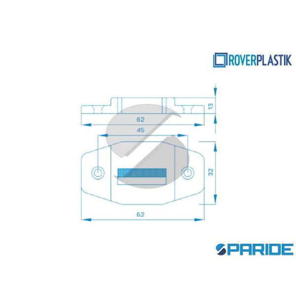 GUIDACINGHIA ORIZZONTALE MARRONE CON SPAZZOLINO PER AVVOLGITORE TAPPARELLE ROVEPLASTIK