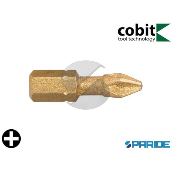 INSERTO CROCE 1\4 PH2 L 25 C 6,3 TORSION DIAMOND IMPACT TIN CVD COBIT