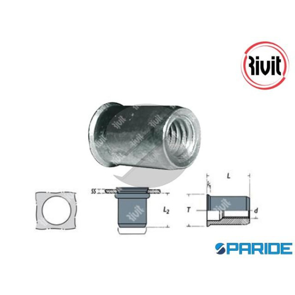 INSERTO FILETTATO FRC M12 CILINDRO TESTA RIDOTTA R...