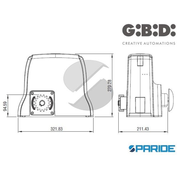 KIT MOTORE PER CANCELLI SCORREVOLI SL530 230 V GIBIDI CON ACCESSORI INSTALLAZIONE