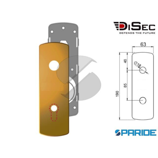 KIT PLACCA PER CODOLO POMOLO KI2273PFB DISEC BRONZ...