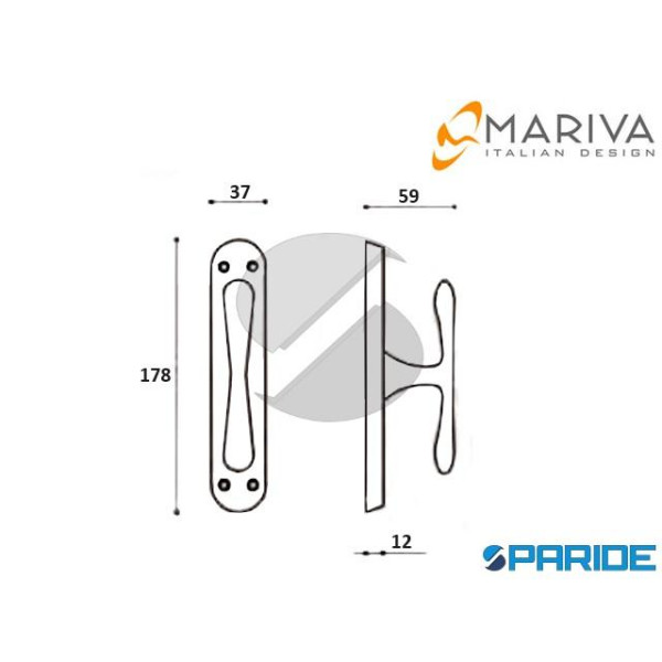 MANIGLIA 1126 SIDNEY MARIVA CREMONESE P106 CON MOVIMENTO M1551 MARITECH CROMO SATINATA