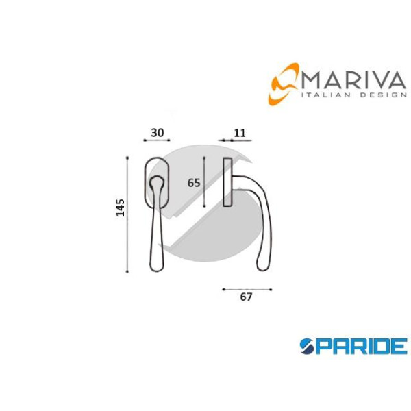 MANIGLIA 1126 SIDNEY MARIVA DRY KEEP OVALE MOVIMENTO 1672 MARITECH CROMO SATINATA