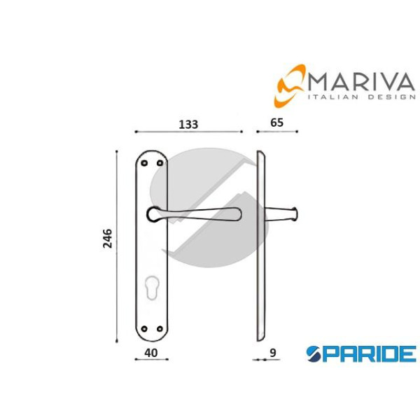 MANIGLIA 1126 SIDNEY MARIVA PLACCA YALE P101 MARITECH CROMO SATINATA