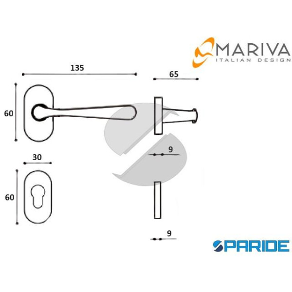 MANIGLIA 1126 SIDNEY MARIVA ROSETTA OVALE BOCCHETTA FORO YALE MARITECH CROMO SATINATA