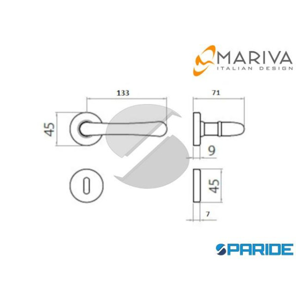 MANIGLIA 150 ADRY MARIVA PATENT OTTONE LUCIDO