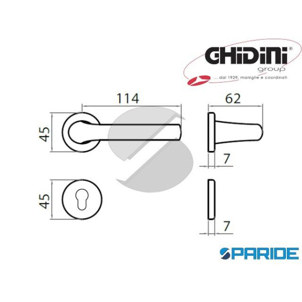 MANIGLIA BRIXIA YALE 77438285001 CROMO SATINATO GHIDINI