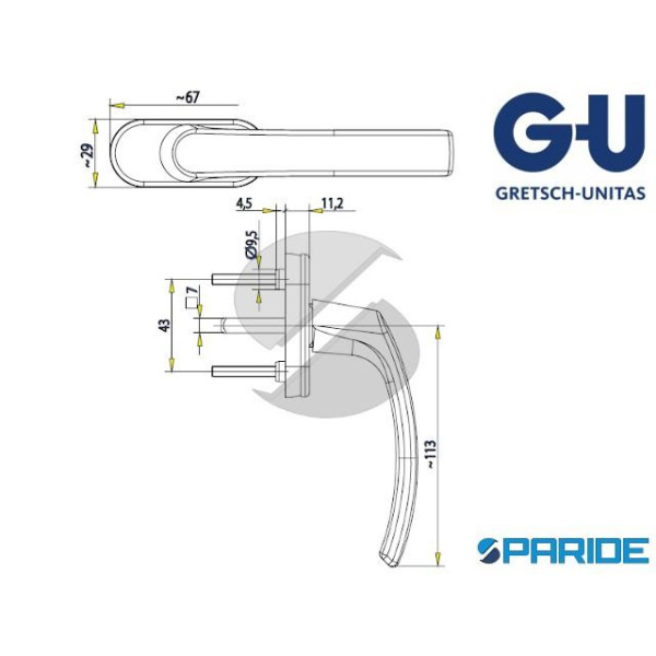 MANIGLIA DK NEPTUM 7X40 BIANCA GU R-45211-50-40-7