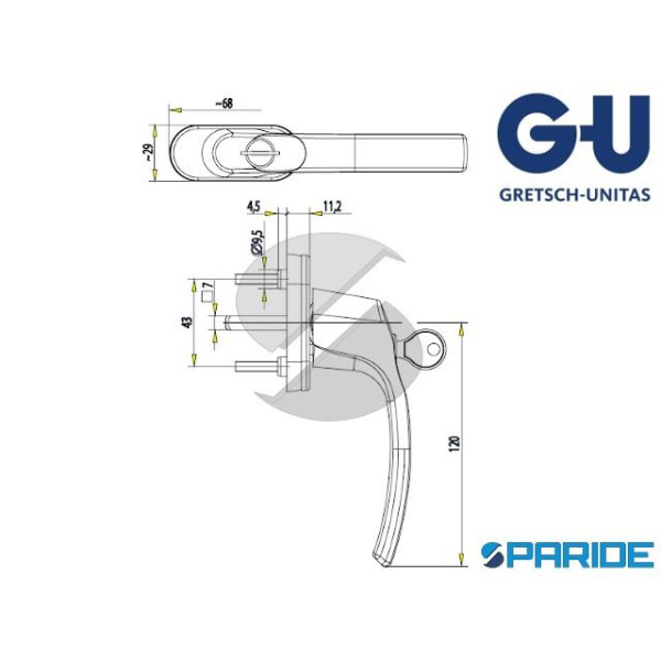 MANIGLIA DK NEPTUM 7X40 CON CHIAVE BIANCA GU R-4521151-40-7