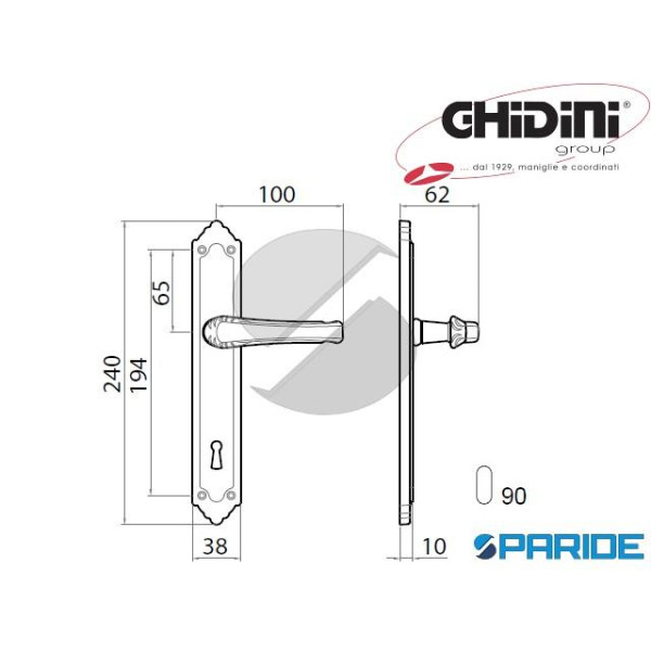 MANIGLIA LADY Q8 P90 BRONZATA 44394089006 GHIDINI FORO PATENT