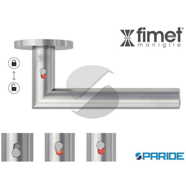 MANIGLIA OLANDA 102 SET SMARTLOCK DX FIMET LIBERO OCCUPATO INOX SATINATO