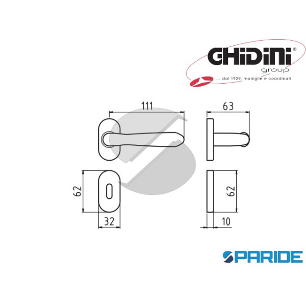 MANIGLIA UNO Q8 RBOC SENZA MOLLA CROMO SATINATO GHIDINI 55796221501 FORO PATENT