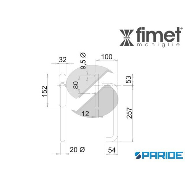 MANIGLIONE ALZANTE SPAGNA 101AL INOX SATINATO FIMET SCORREVOLI