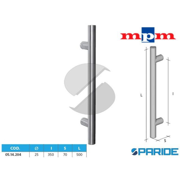 MANIGLIONE D 25 MM 0514204 MPM INTERASSE 350 MM IN...