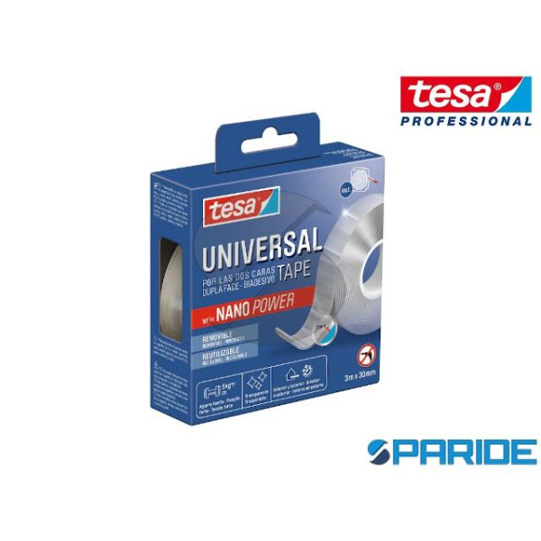 NASTRO BIADESIVO UNIVERSALE 3MT X 30MM CON NANO POWER 55810 TESA