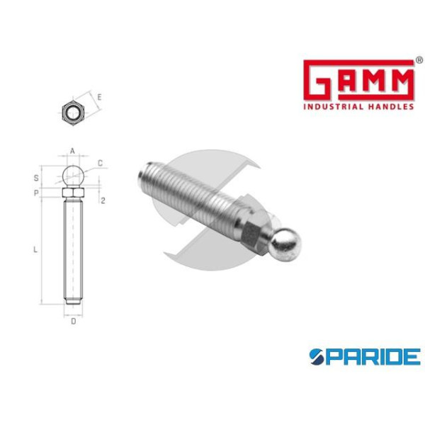 PERNO A SFERA M8X70 ZINCATO PRSP PER BASE PIEDE