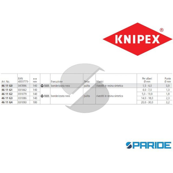 PINZA PER ANELLI DI SICUREZZA 46 11 G0 KNIPEX