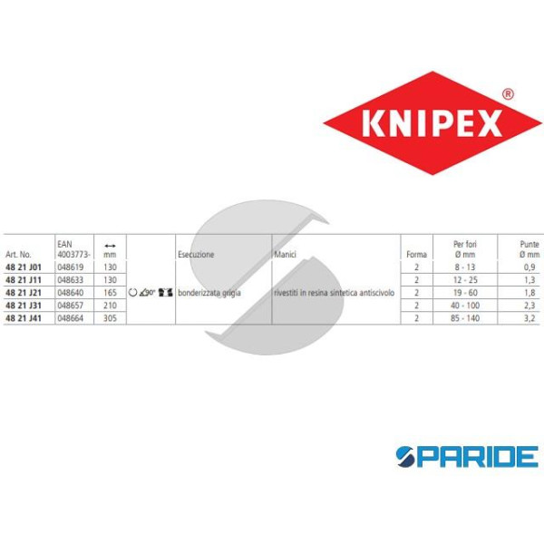 PINZA PER ANELLI SEEGER 48 21 J41 KNIPEX