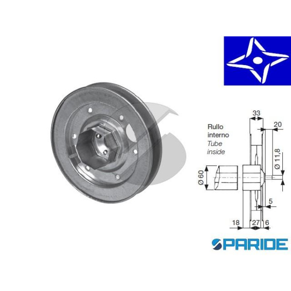 PULEGGIA D 220 PER RULLO OTTAGONALE TAPPARELLE