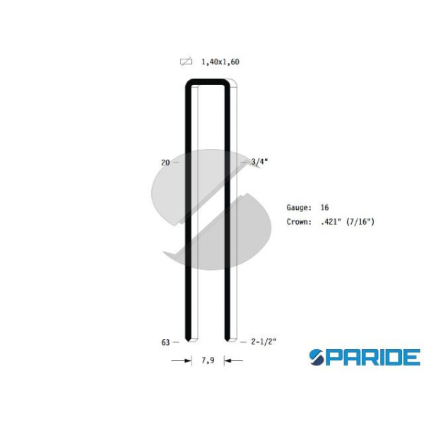 PUNTI METALLICI SERIE 55-50 BOX 10000 PEZZI PER FISSATRICE