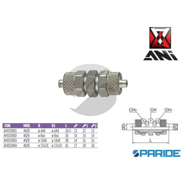 RACCORDO DI GIUNZIONE D 10X8 MM 40\B AH032803 PER ...