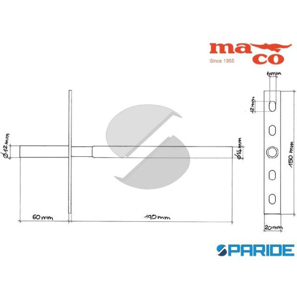 REGGIMENSOLA TUBO D 14 L 190 MM 0811 MACO