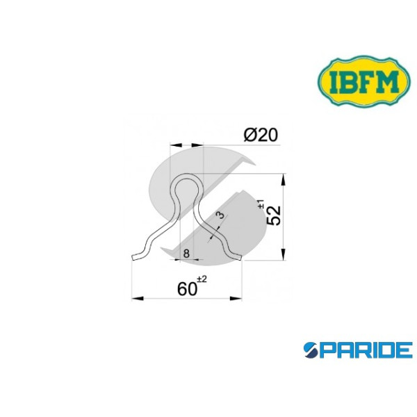 ROTAIA CANCELLI A CEMENTARE L 6 MT 365\S IBFMPER RUOTA GOLA TONDA D 20 MM