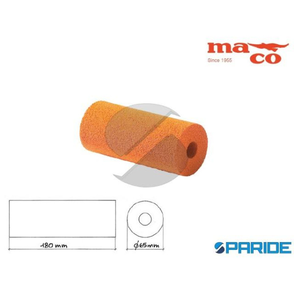 RULLO PER COLLA D 65 MM L 180 MM ARANCIO SPUGNOSO ...