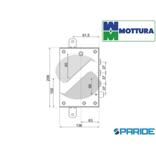 SERRATURA APPLICARE E 63 I37 SP3 DX 89571B37D MOTTURA TRIPLICE CHIUSURA DOPPIA MAPPA