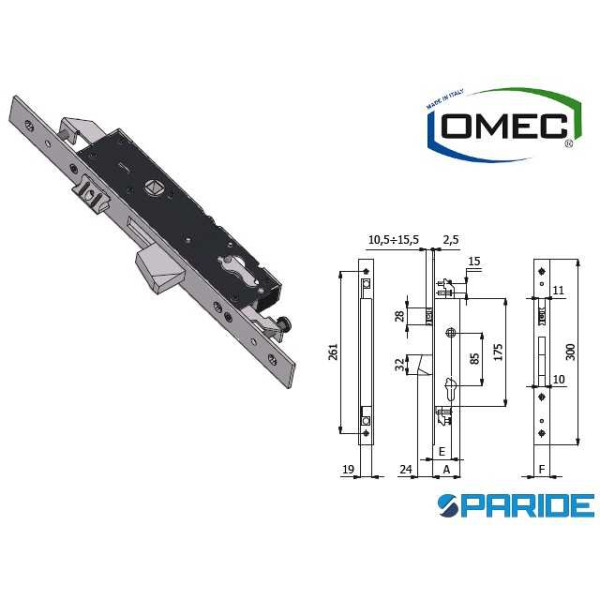 SERRATURA MONTANTE E 25 1410 OMEC 14102525