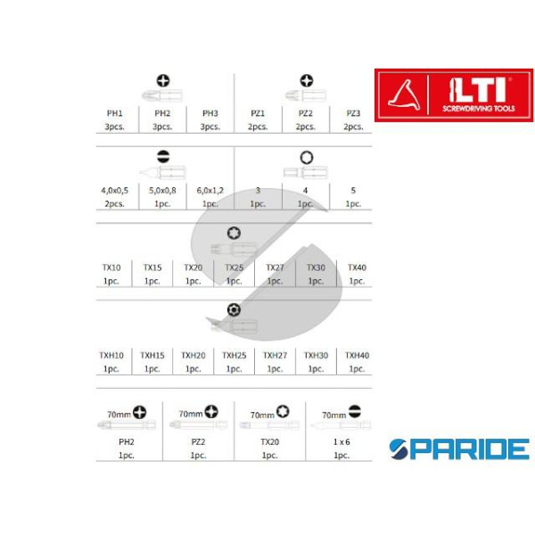 SET INSERTI 1\4 42 PZ KRINO PER AVVITATORI 66014004 KRINO